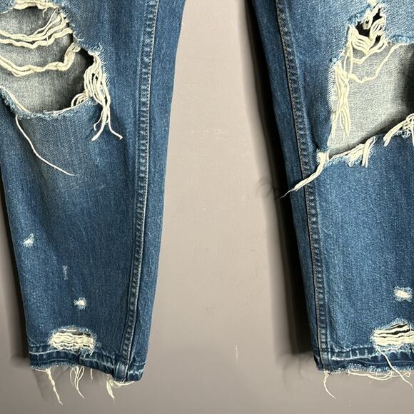 Abercrombie & Fitch Annie High Rise Straight Leg Distressed Jeans Size 6/28 - Picture 3 of 8